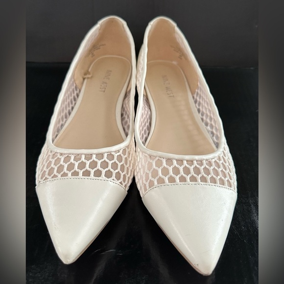 Nine West Cream Mesh Pointed Flats - Picture 2 of 16